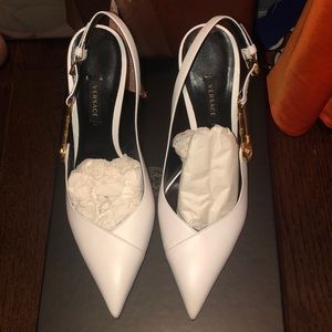 Versace Sling Back Safety Pin Pumps